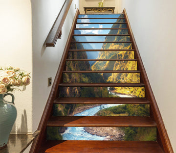 3D High Mountains And Flowing Water 340 Stair Risers