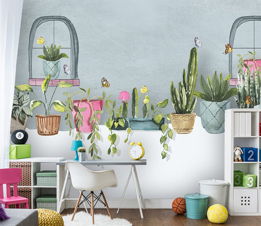 3D Windowsill Plant WC060 Wall Murals