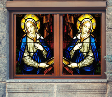 3D Female Saint 123 Window Film Print Sticker Cling Stained Glass UV Block