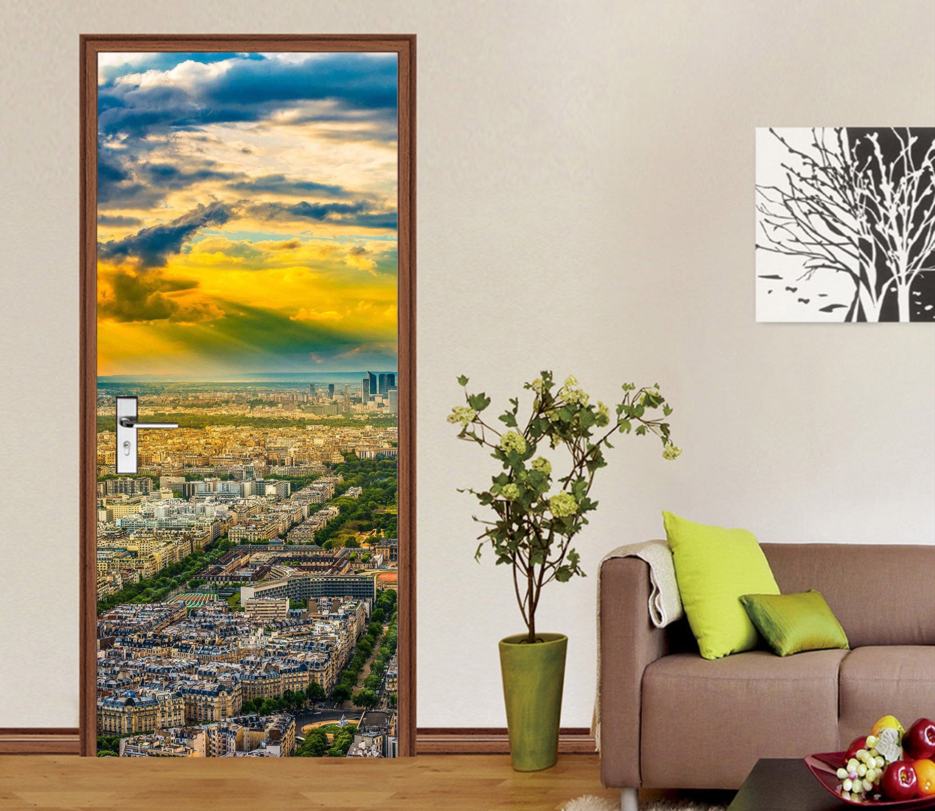 3D City Sky Building 12004 Marco Carmassi Door Mural