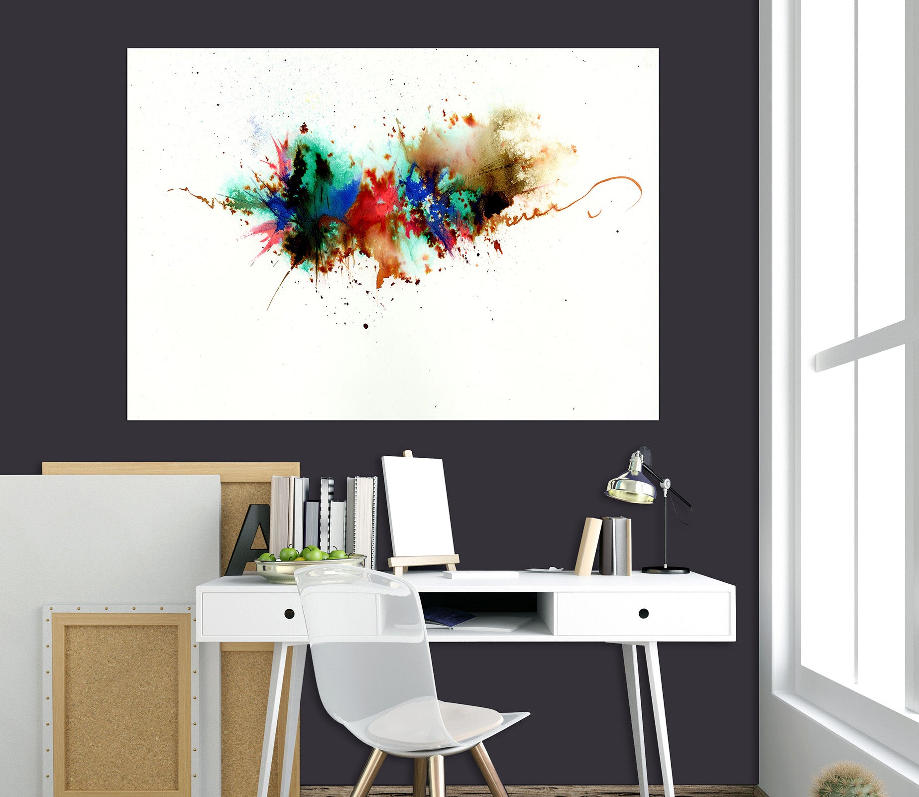 3D Color Ink Pattern 010 Anne Farrall Doyle Wall Sticker