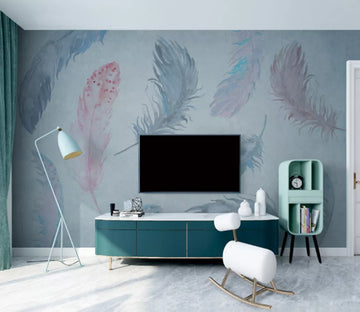 3D Pink Feather WC2566 Wall Murals