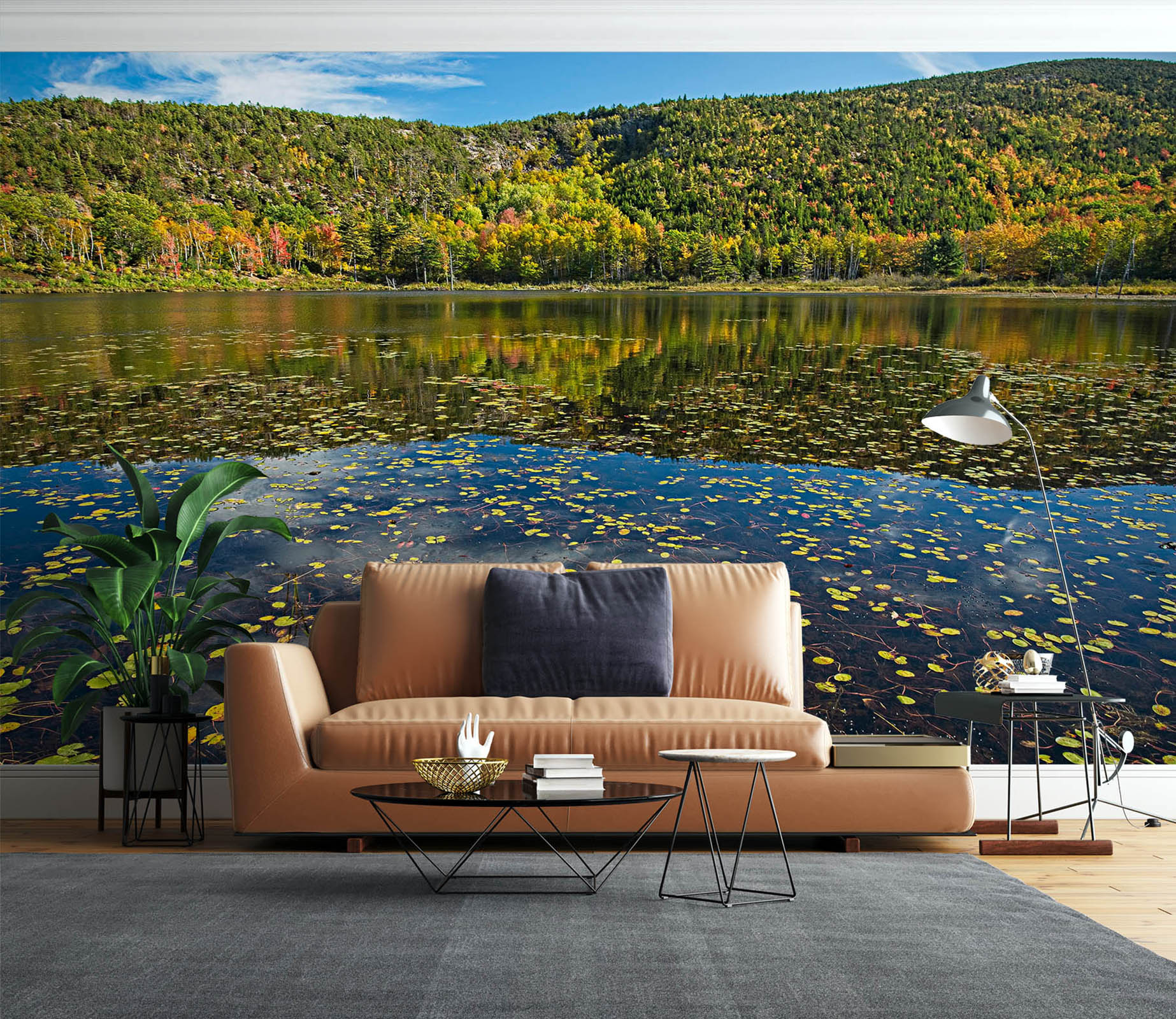 3D Lake Leaves 62087 Kathy Barefield Wall Mural Wall Murals