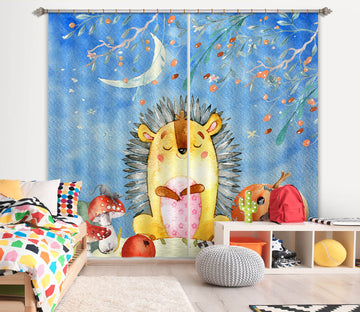 3D Moon Hedgehog 162 Uta Naumann Curtain Curtains Drapes