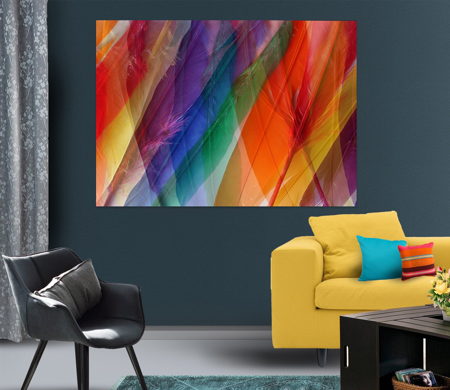 3D Colored Feathers 71101 Shandra Smith Wall Sticker