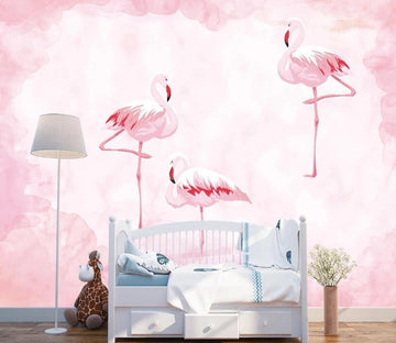 3D Three Pink Flamingos 913 Wall Murals