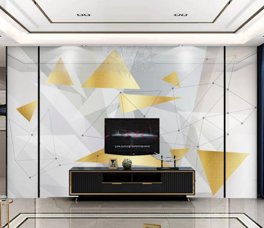 3D Golden Triangle 123 Wall Murals