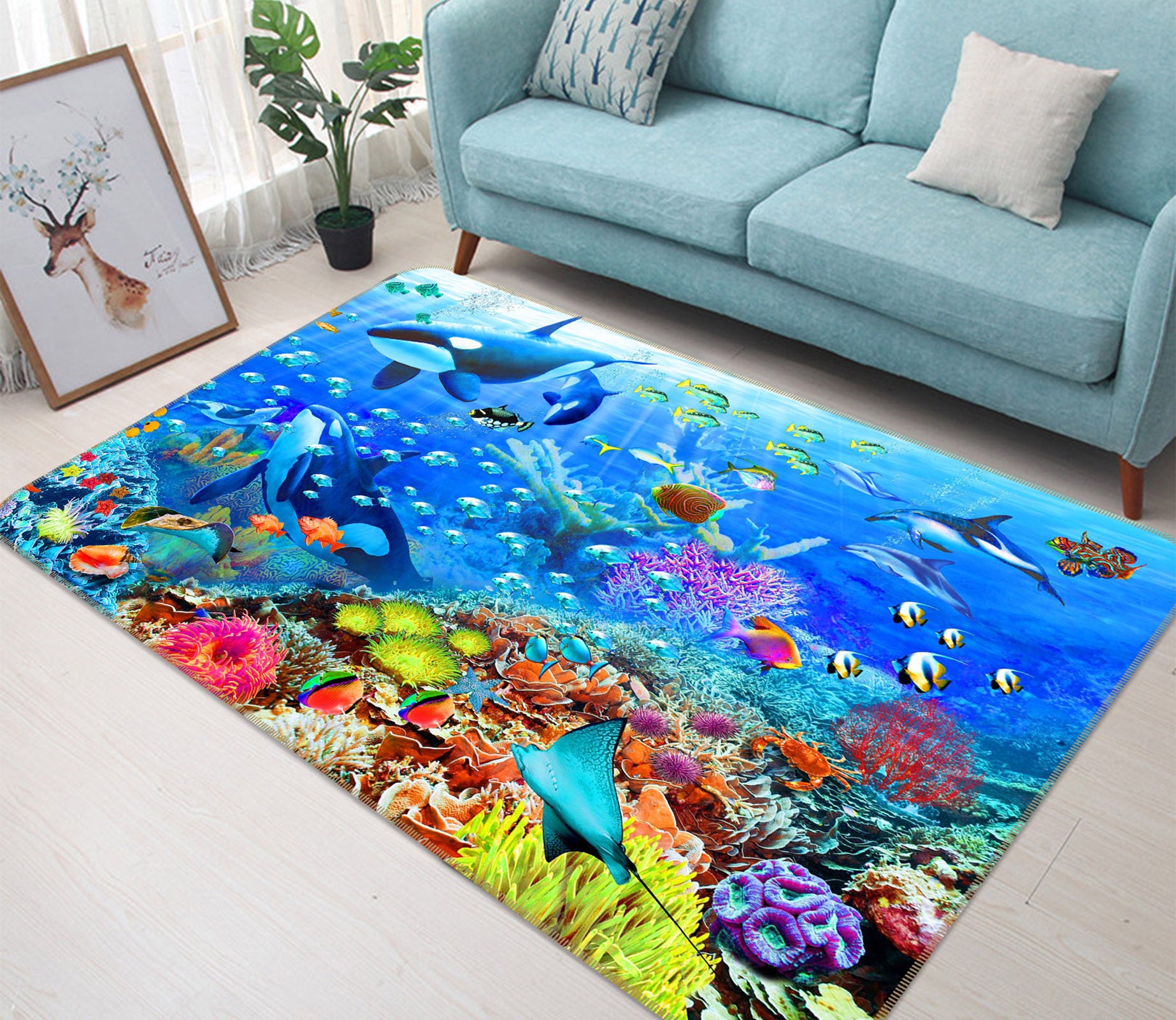 3D The Underwater World 1061 Adrian Chesterman Rug Non Slip Rug Mat
