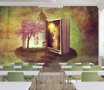 3D book and girl 22 Wall Murals Wallpaper AJ Wallpaper 2 