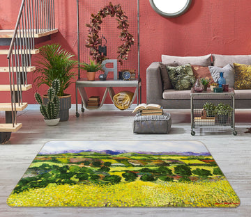 3D Yellow Weeds 1073 Allan P. Friedlander Rug Non Slip Rug Mat