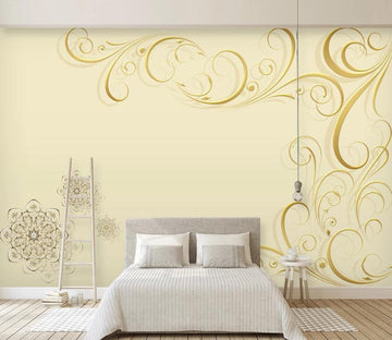 3D Golden Stripes WC53 Wall Murals Wallpaper AJ Wallpaper 2 
