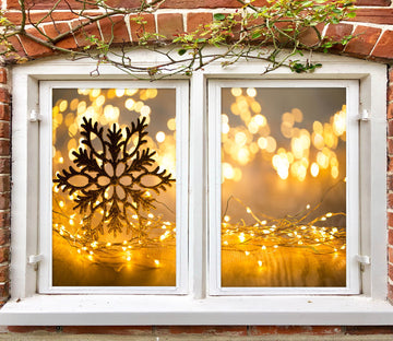 3D Snowflake String Lights 30130 Christmas Window Film Print Sticker Cling Stained Glass Xmas