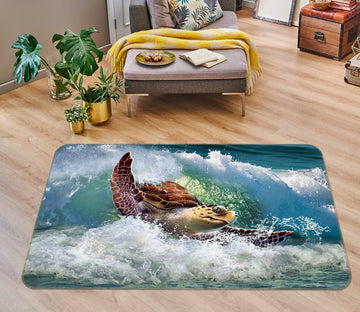 3D SeaTurtle 1001 Jerry LoFaro Rug Non Slip Rug Mat
