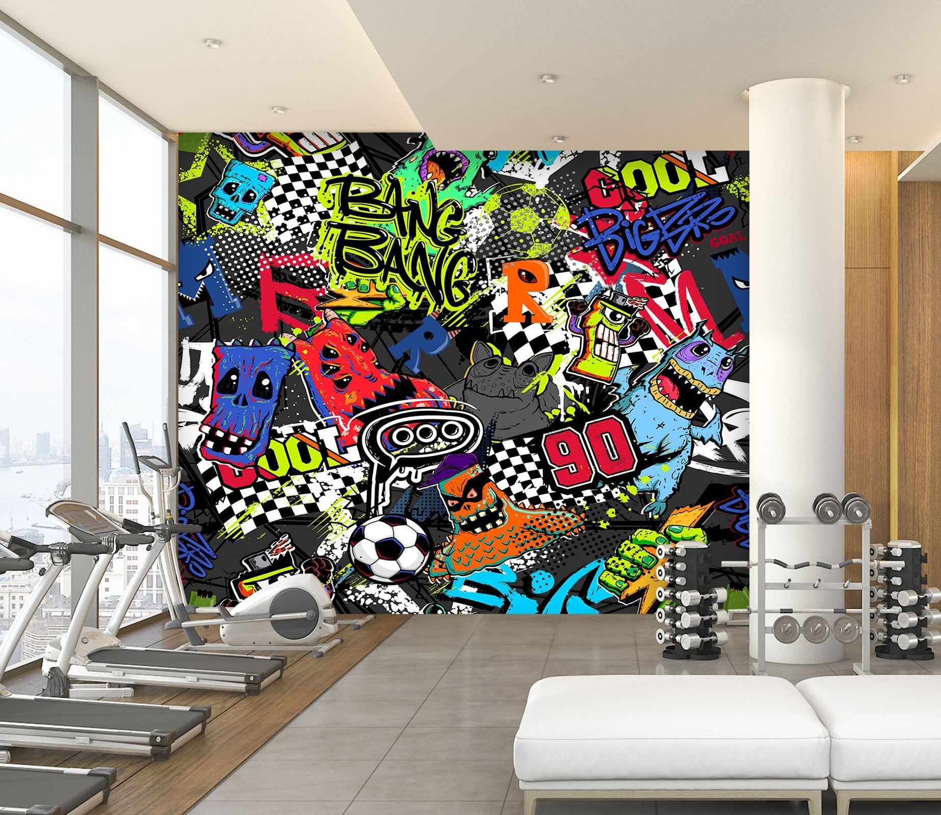 3D Color Graffiti 111 Wall Murals Wallpaper AJ Wallpaper 2 
