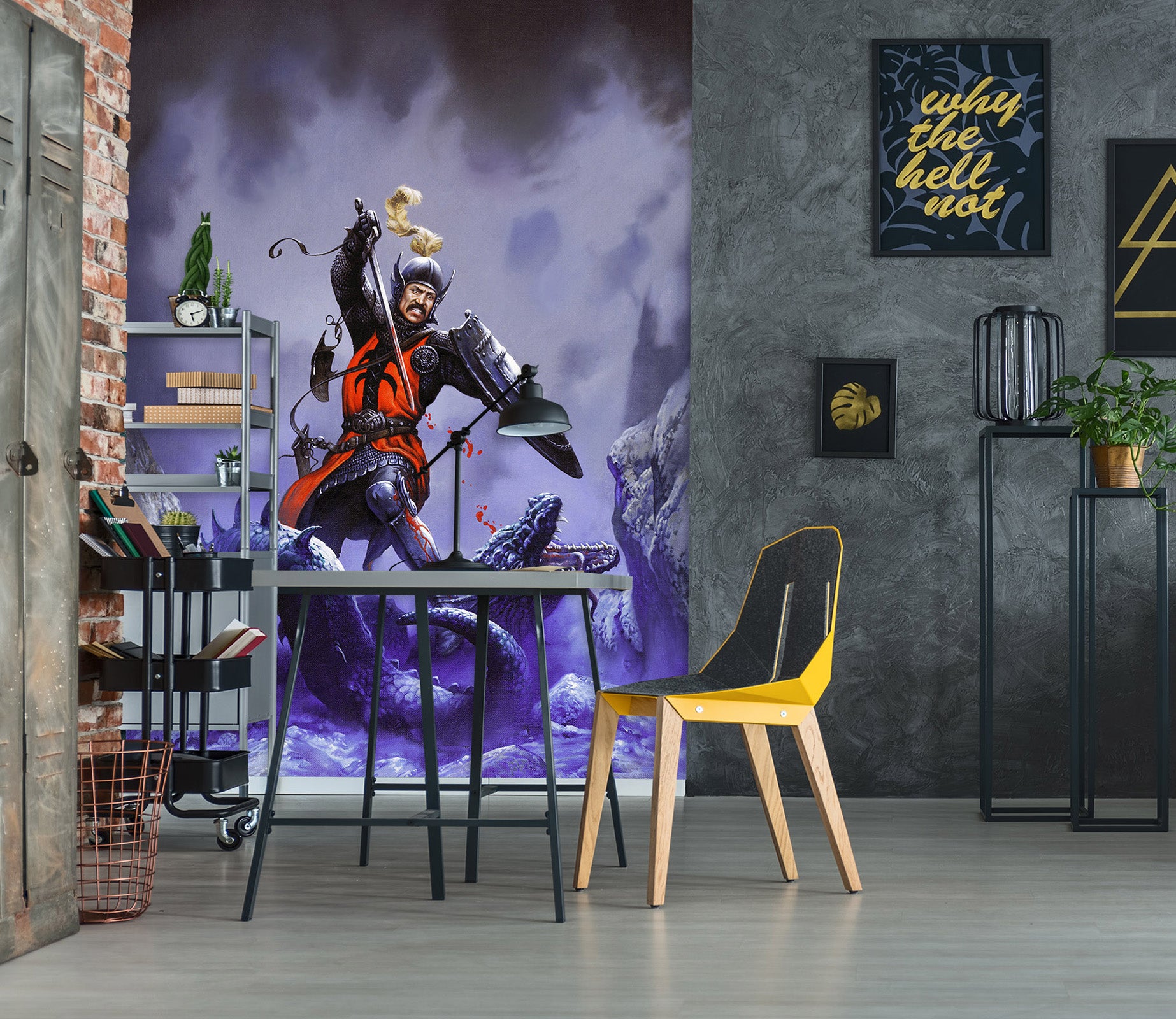 3D Soldier Kills Dragon 7105 Ciruelo Wall Mural Wall Murals