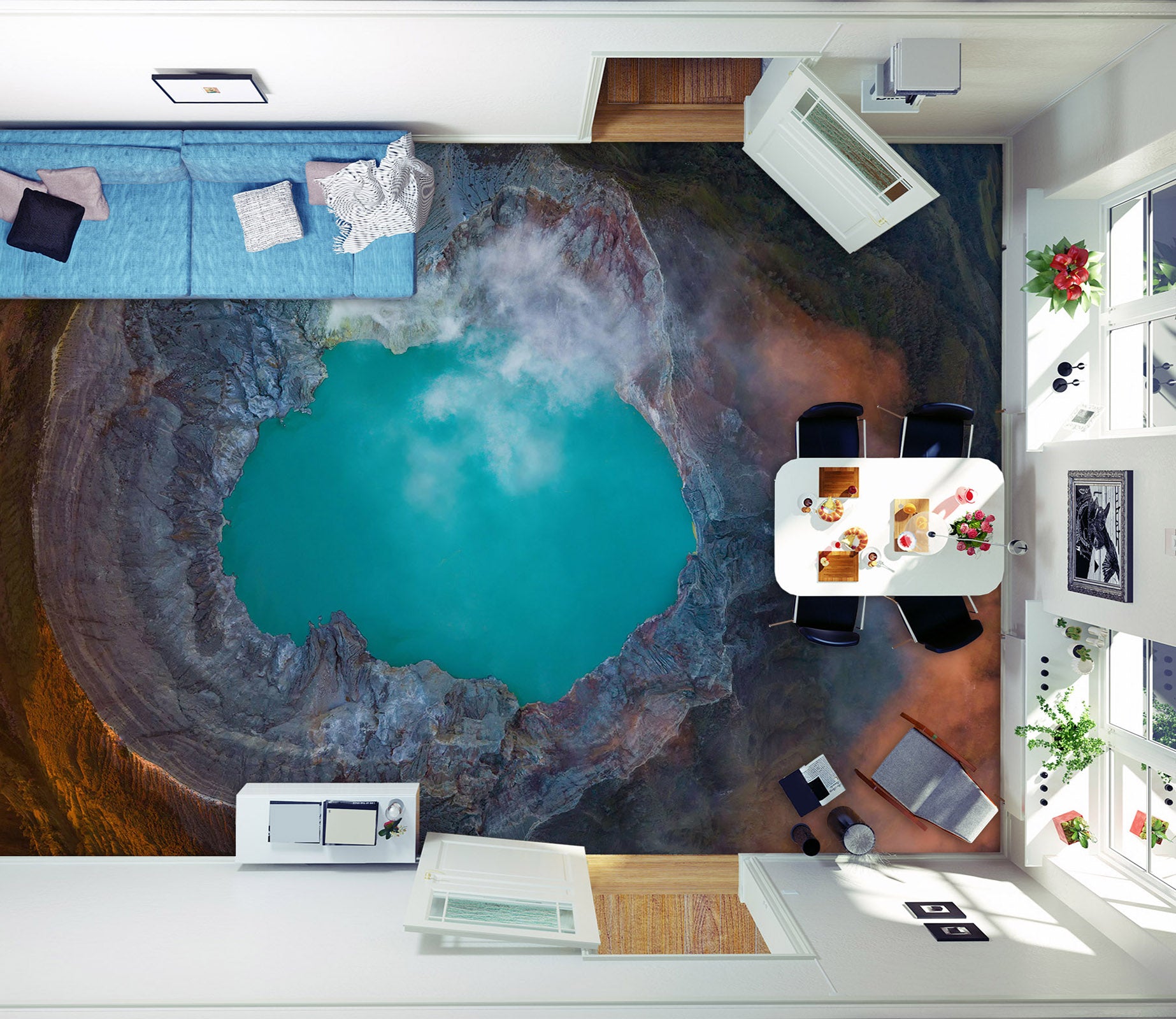 3D Nature Green Lake 217 Floor Mural  Wallpaper Murals Rug & Mat Print Epoxy waterproof bath floor