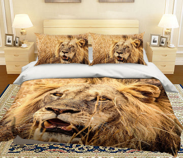 3D Mighty Lion 013 Bed Pillowcases Quilt