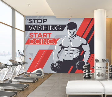 3D Abdominal Muscle Dumbbell 095 Wall Murals Wallpaper AJ Wallpaper 2 