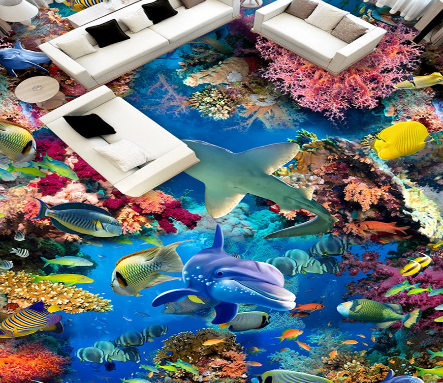 3D Underwater World 517 Floor Mural  Wallpaper Murals Rug & Mat Print Epoxy waterproof bath floor