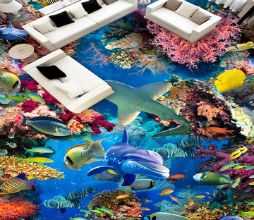 3D Underwater World 517 Floor Mural  Wallpaper Murals Rug & Mat Print Epoxy waterproof bath floor