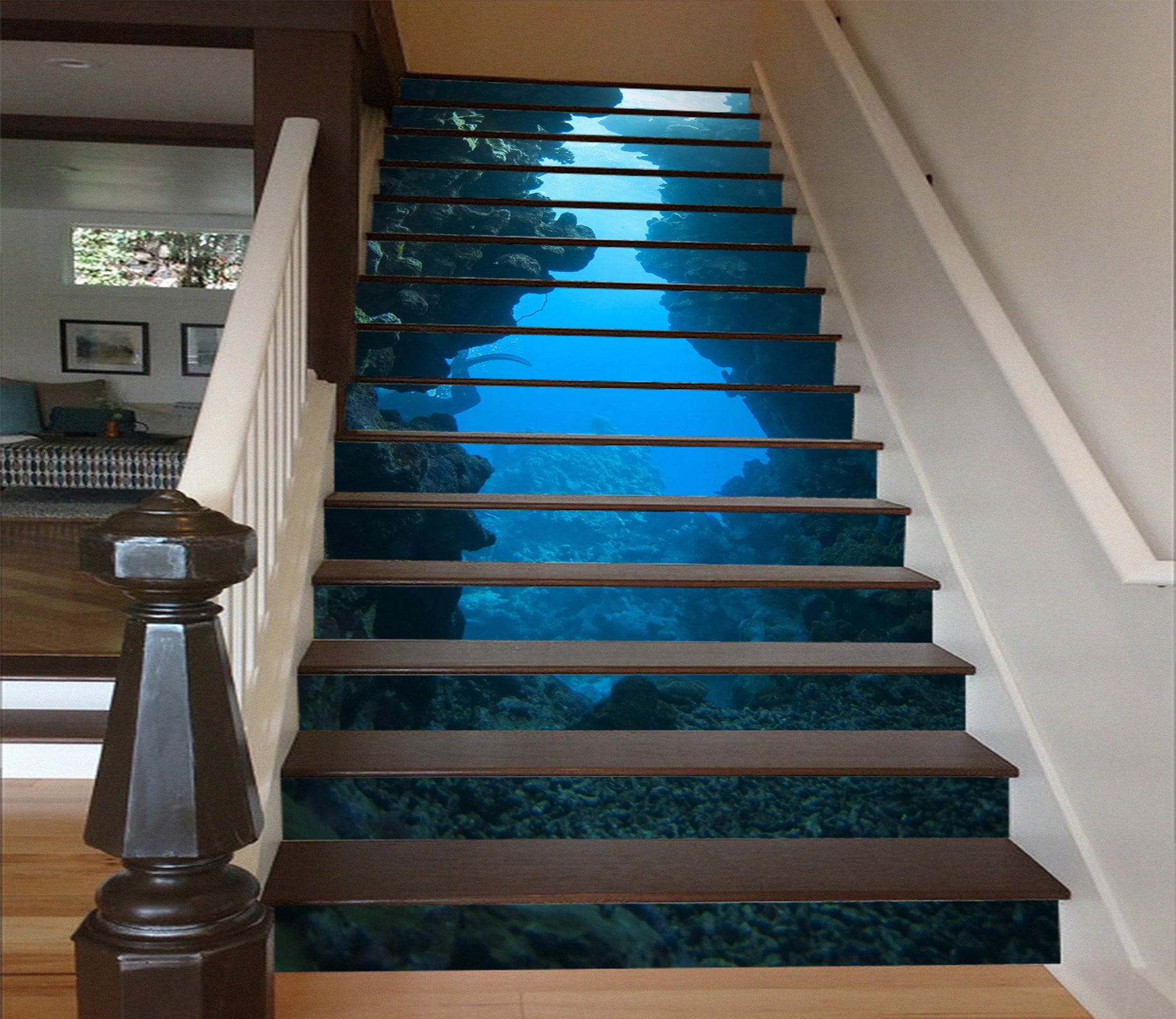 3D The Empty And Quiet Sea Bottom 305 Stair Risers