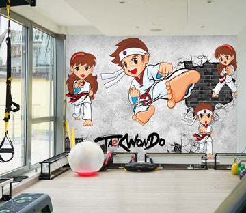 3D Taekwondo Boy 038 Wall Murals