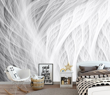 3D White Line WG129 Wall Murals