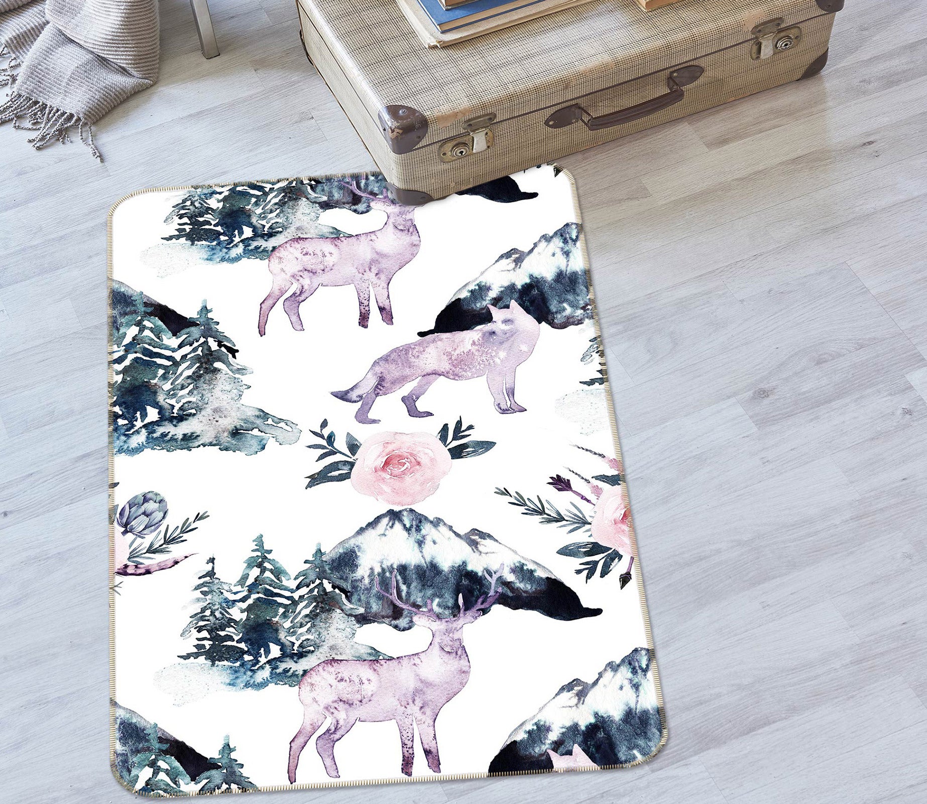 3D Sheep Wolf 162 Uta Naumann Rug Non Slip Rug Mat