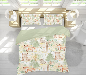 3D Fox Bear Tree 224 Uta Naumann Bedding Bed Pillowcases Quilt