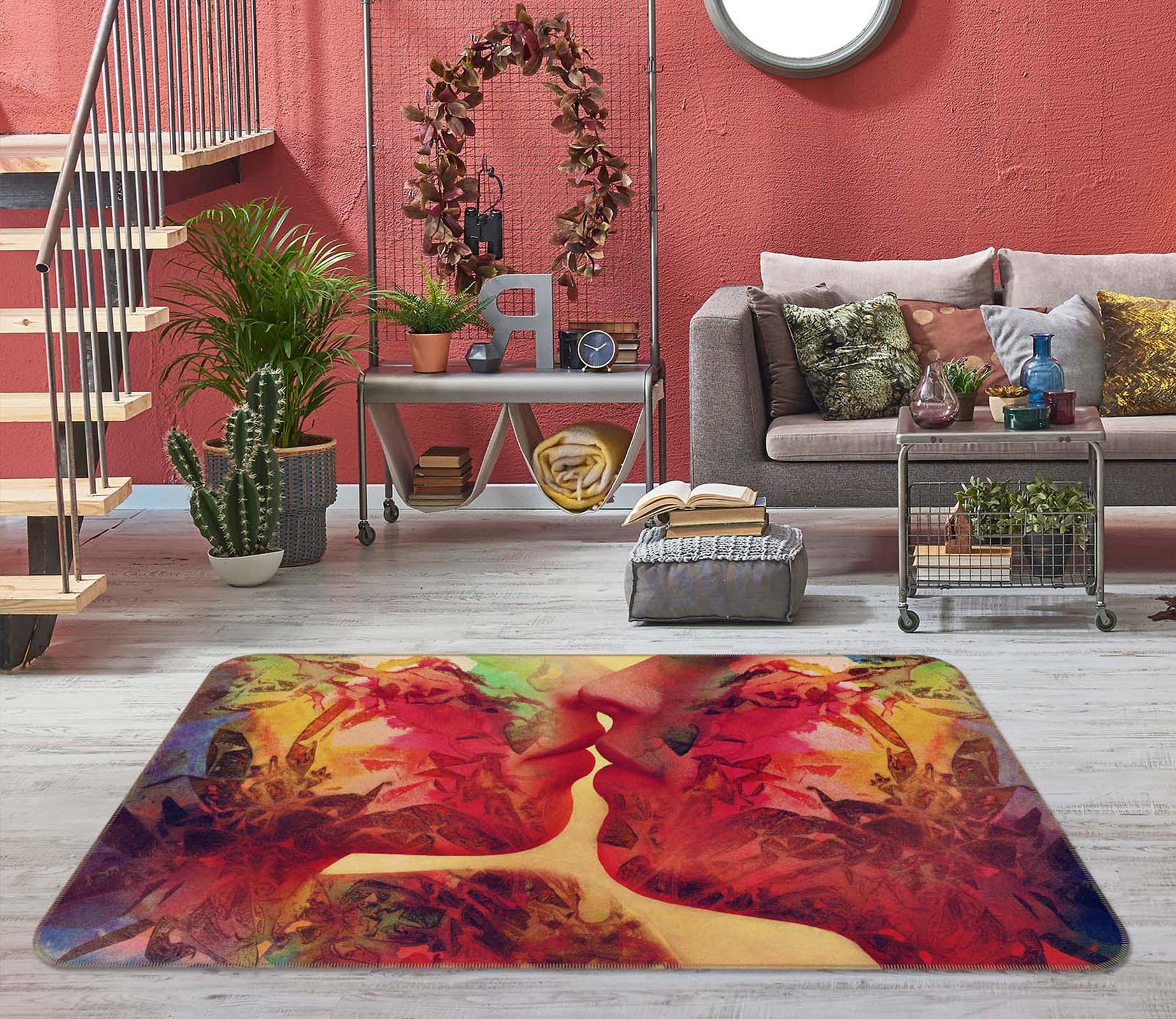 3D Graffiti Love 1003 Marco Cavazzana Rug Non Slip Rug Mat