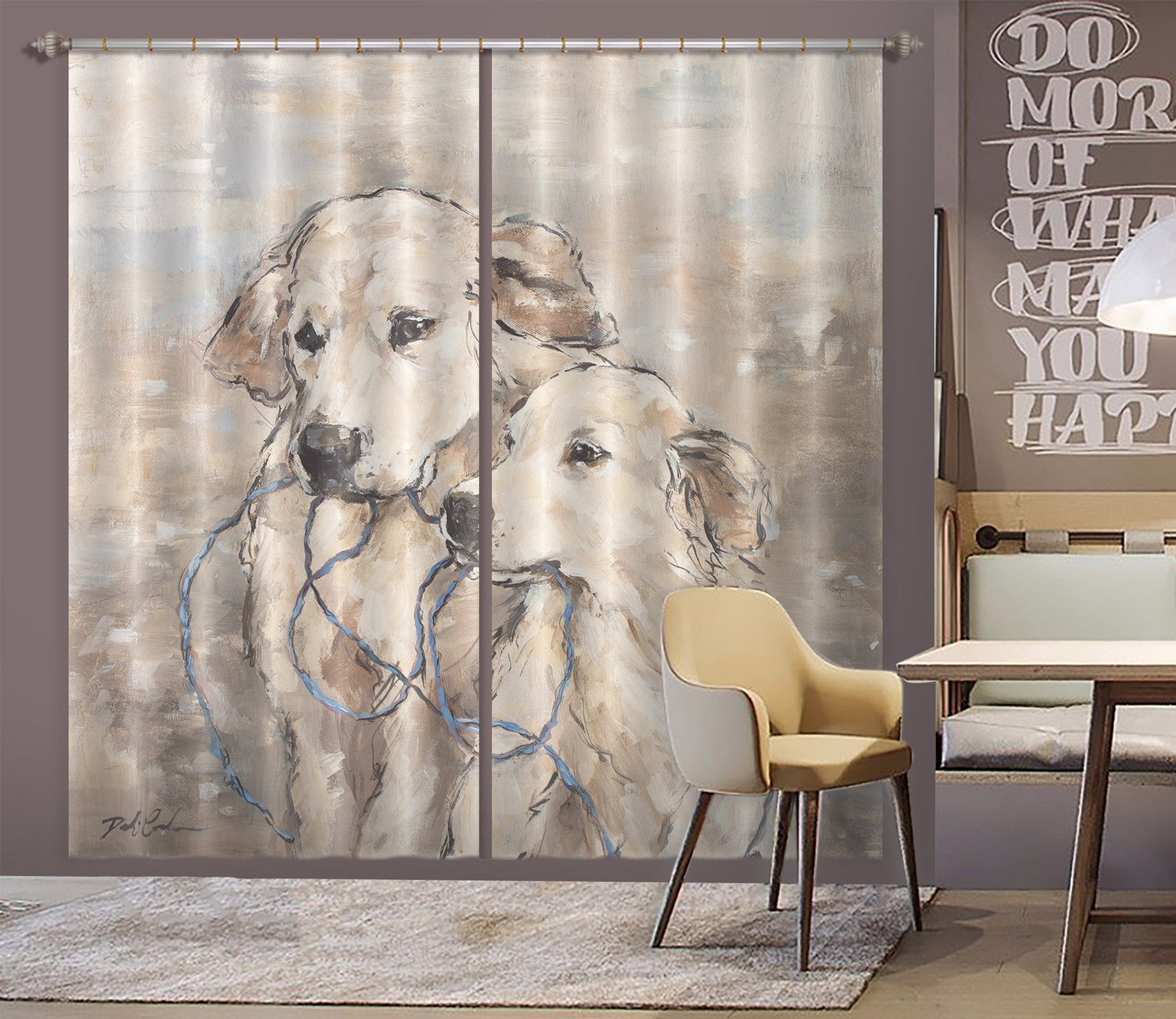 3D Dogs 2169 Debi Coules Curtain Curtains Drapes