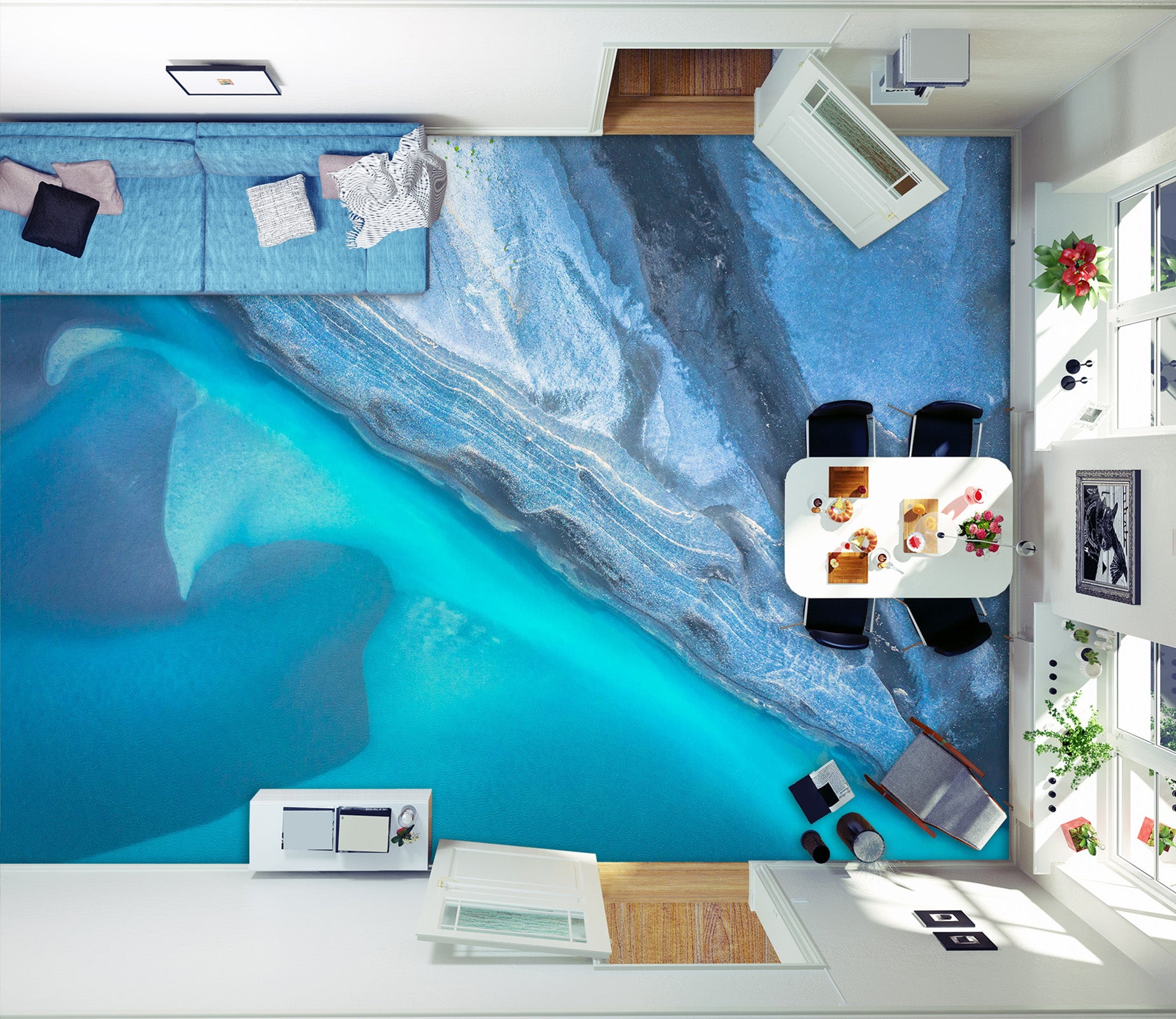 3D Abstract Sea Art 758 Floor Mural  Wallpaper Murals Rug & Mat Print Epoxy waterproof bath floor