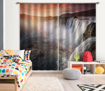 3D Canyon Waterfall 117 Marco Carmassi Curtain Curtains Drapes