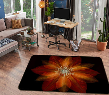 3D Fire Red Flower 1013 Assaf Frank Rug Non Slip Rug Mat