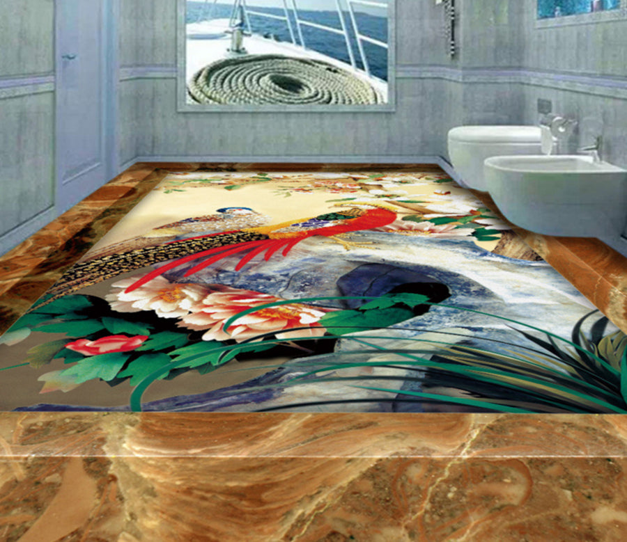 3D Peony Blossoms 320 Floor Mural  Wallpaper Murals Rug & Mat Print Epoxy waterproof bath floor