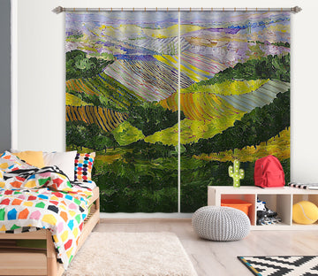 3D Green Field 106 Allan P. Friedlander Curtain Curtains Drapes
