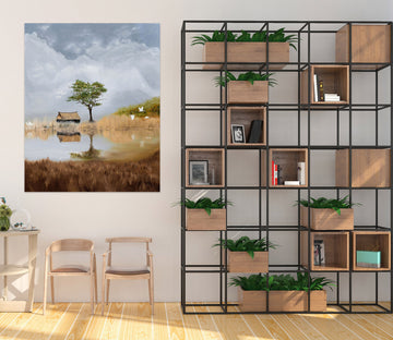 3D Grass Tree Cabin 1835 Marina Zotova Wall Sticker