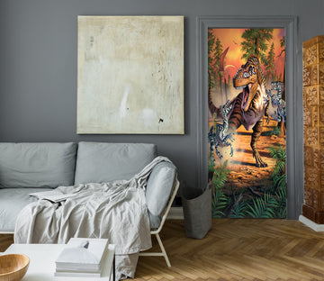 3D Forest Dinosaur 112122 Jerry LoFaro Door Mural