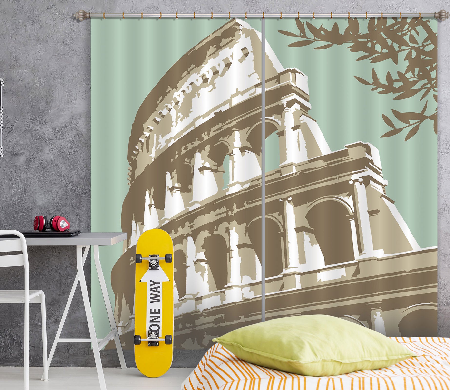 3D Coloseum Rome 110 Steve Read Curtain Curtains Drapes