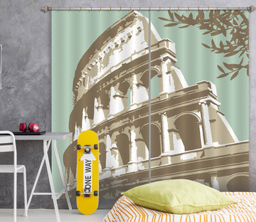 3D Coloseum Rome 110 Steve Read Curtain Curtains Drapes