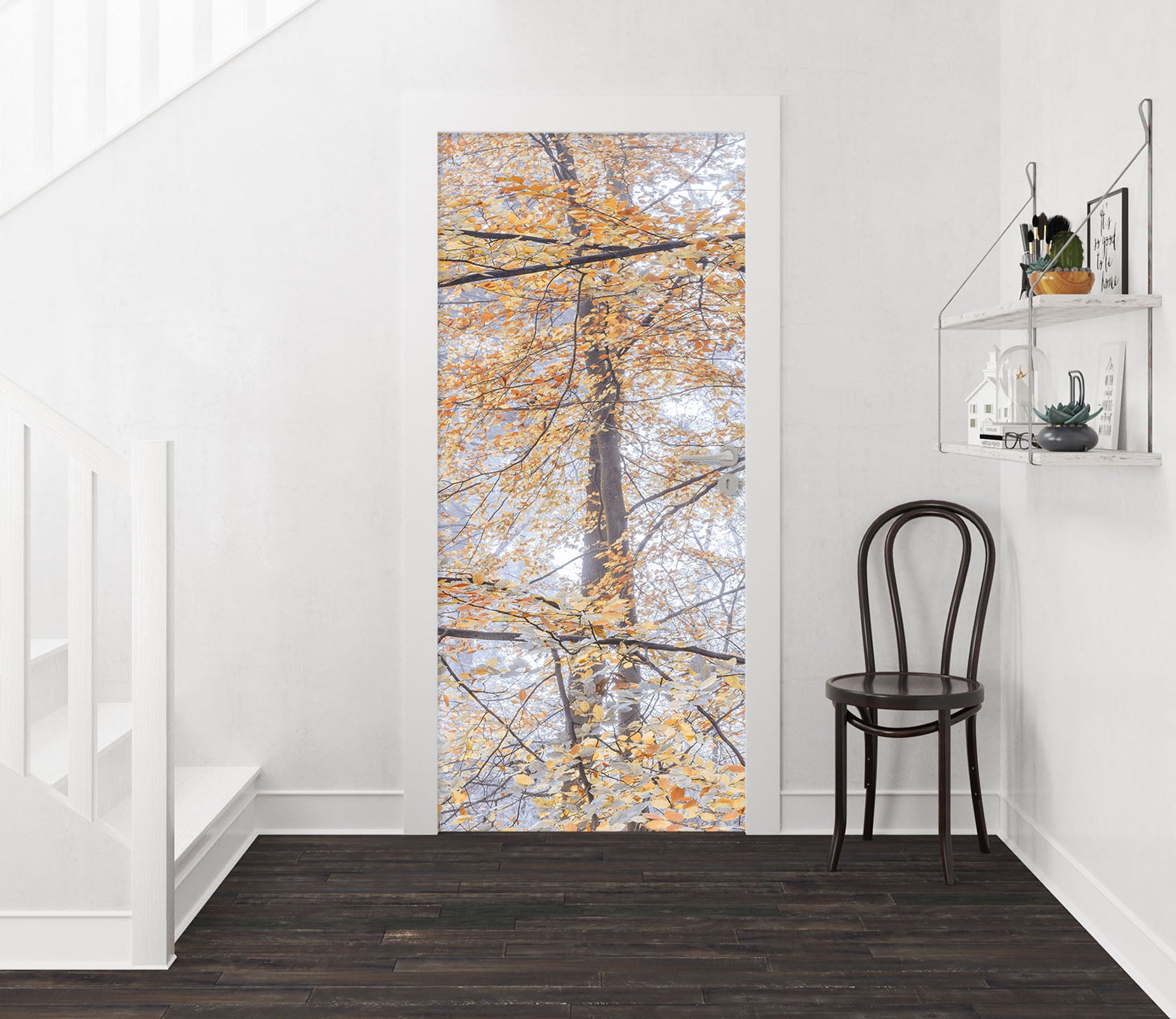3D Yellow Leaves 5088 Assaf Frank Door Mural