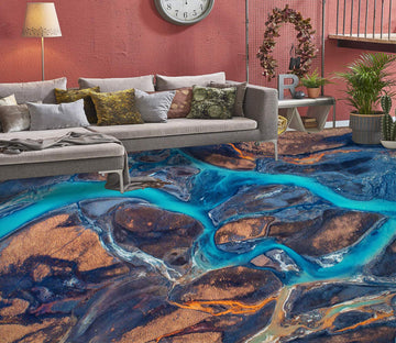 3D Abstract Blue River 124 Floor Mural  Wallpaper Murals Rug & Mat Print Epoxy waterproof bath floor