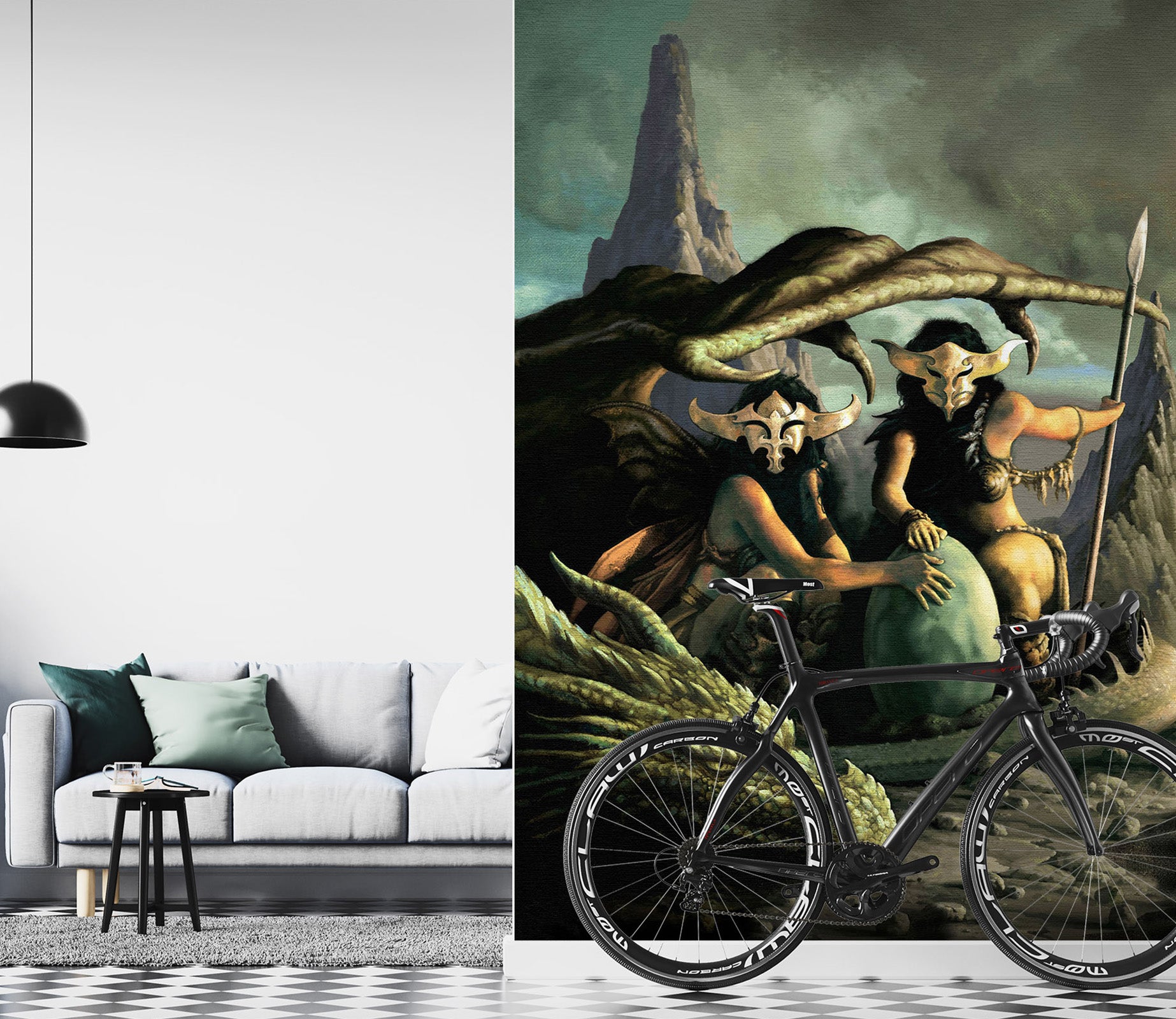 3D Mask Man Dragon Egg 7125 Ciruelo Wall Mural Wall Murals