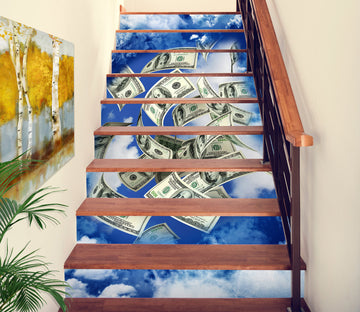 3D Blue Sky Banknotes 019 Stair Risers