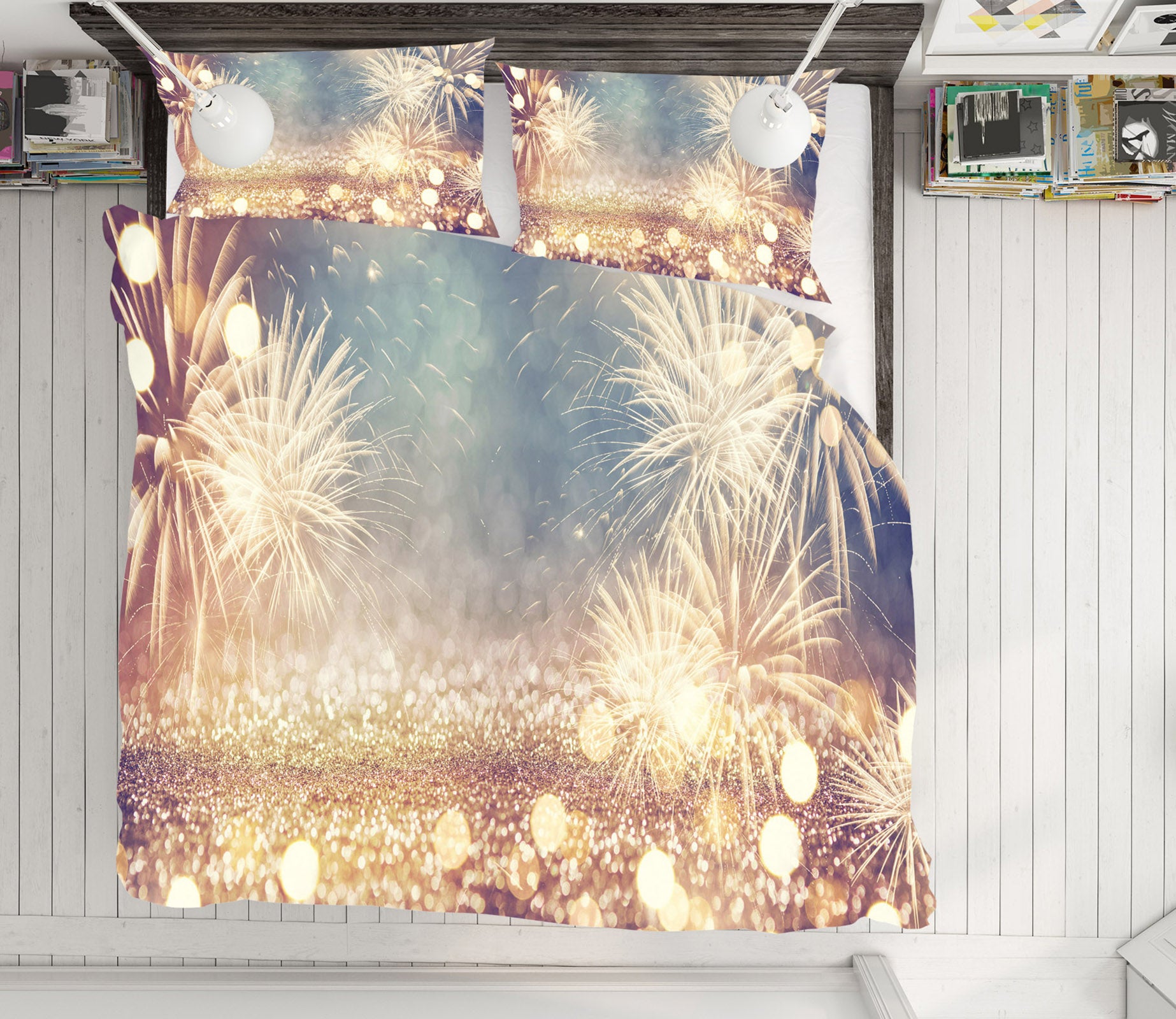 3D Fireworks 53001 Christmas Quilt Duvet Cover Xmas Bed Pillowcases