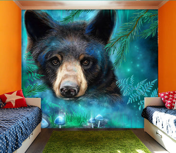3D Mushroom Bear 8409 Sheena Pike Wall Mural Wall Murals