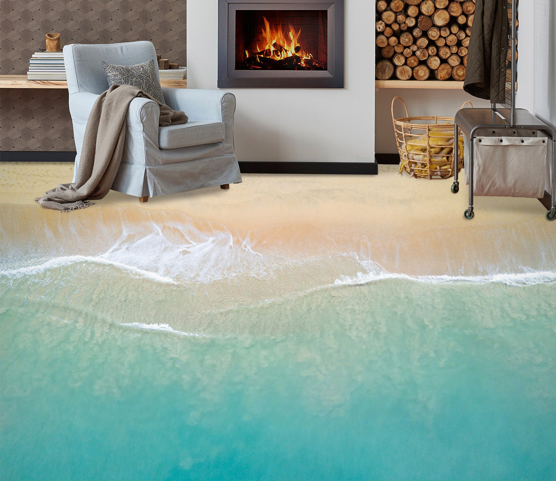 3D Gentle Beach Diary 202 Floor Mural  Wallpaper Murals Rug & Mat Print Epoxy waterproof bath floor