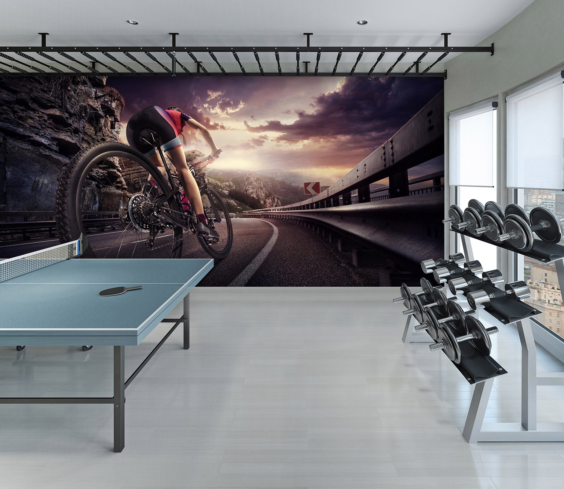 3D Road Cycling 261 Wall Murals