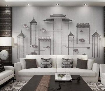 3D Sketch House WC223 Wall Murals