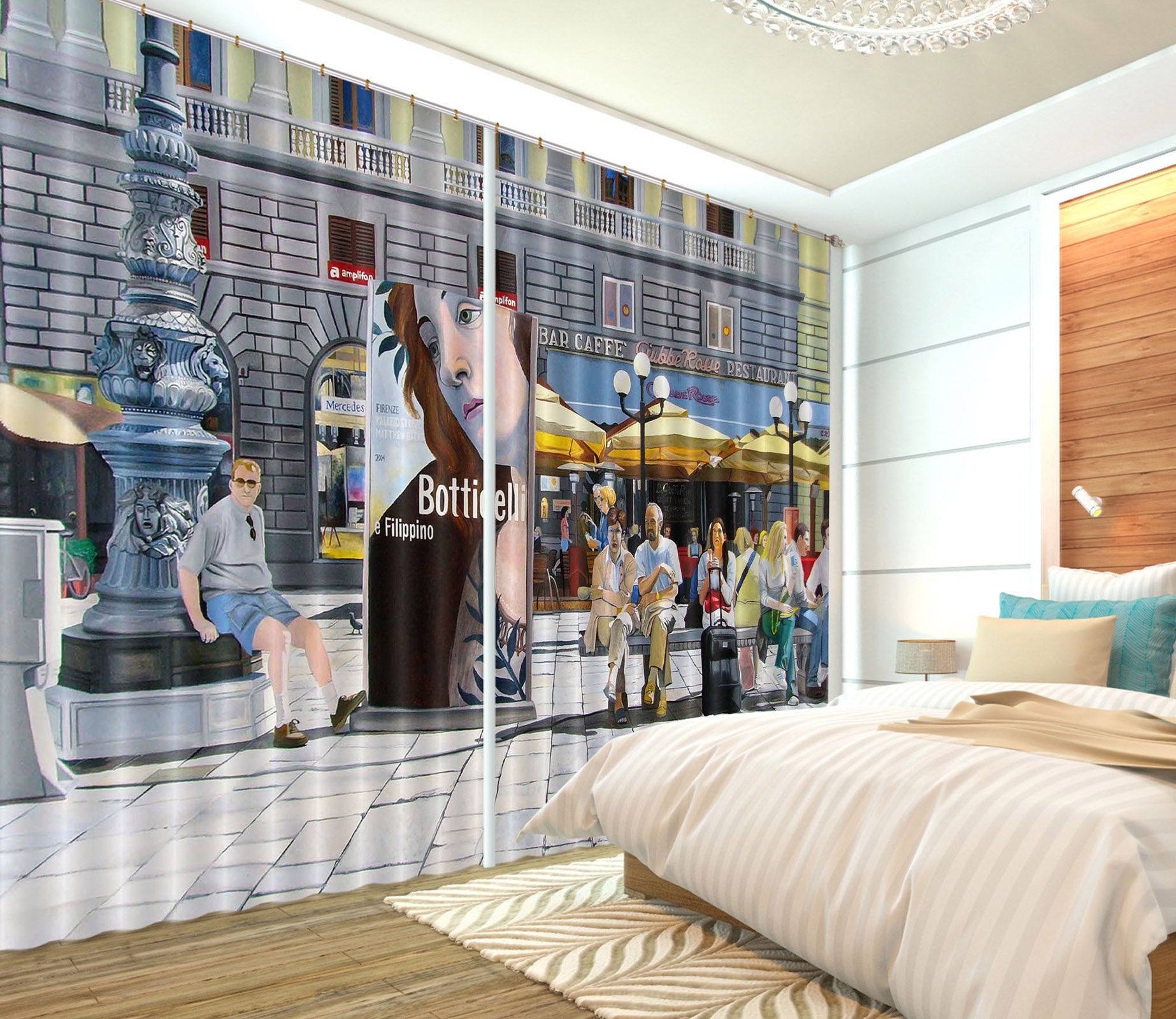 3D Street Building 11001 Matthew Holden Bates Curtain Curtains Drapes